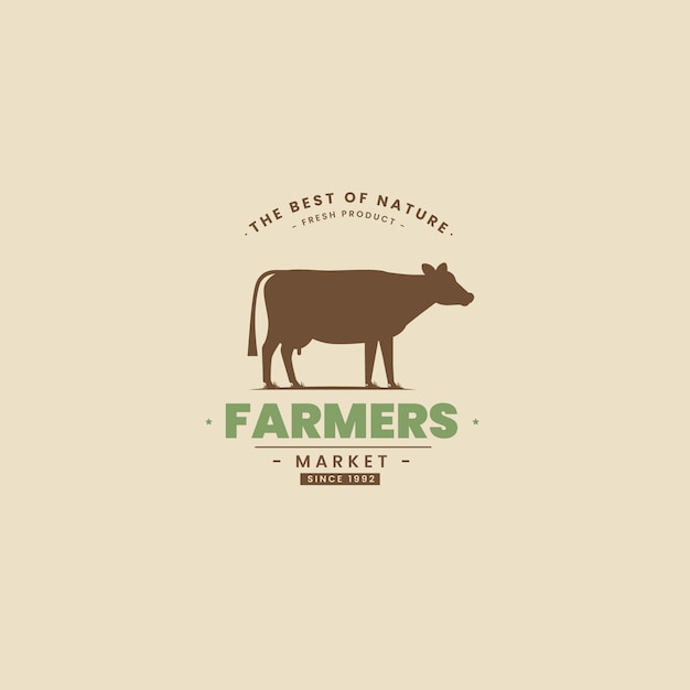 Logo del mercato degli agricoltori di design piatto