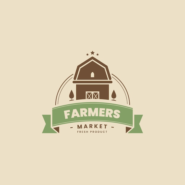 Flat design farmers market logo