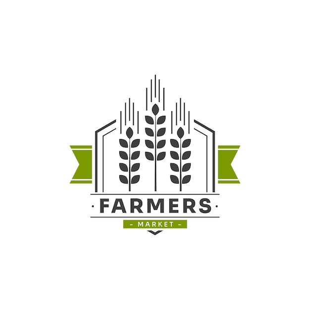 Flat design farmers market logo