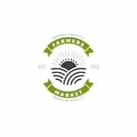 Vettore gratuito logo del mercato degli agricoltori di design piatto