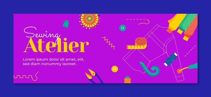 무료 Vector 평면 디자인 패션 아틀리에 페이스북 커버