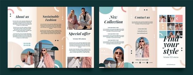 Vettore gratuito brochure collezione moda design piatto