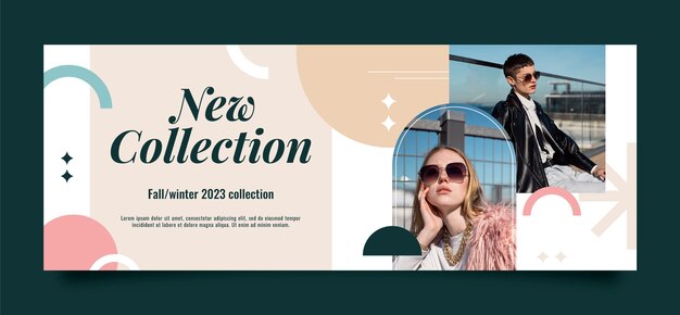 Flat design fashion collection facebook cover