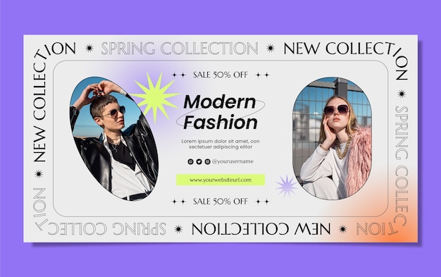 Flat design fashion collection facebook post