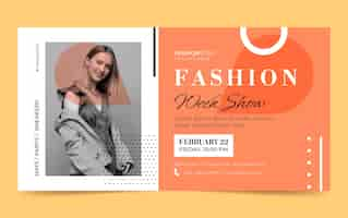 Vettore gratuito modello di facebook collezione moda design piatto