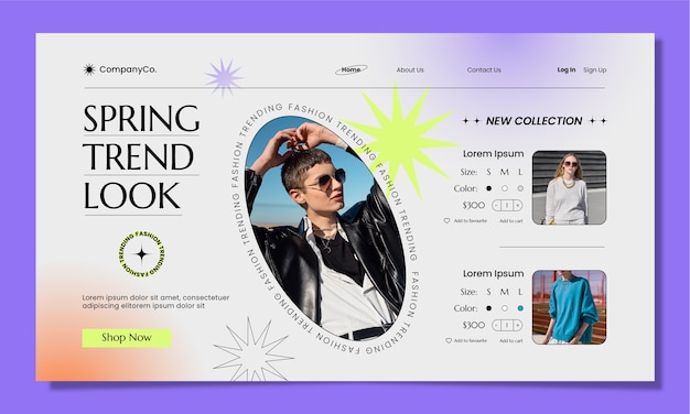 Free vector flat design fashion collection landing page