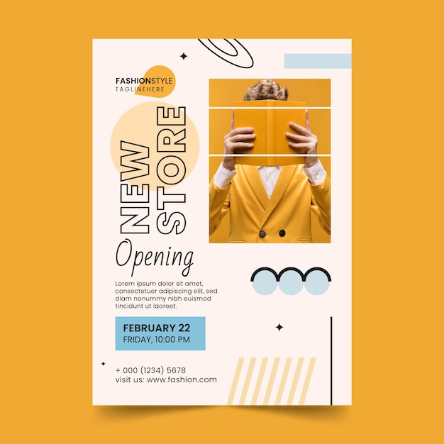 Flat design fashion collection poster template