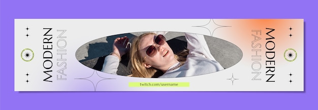 Flat design fashion collection twitch banner