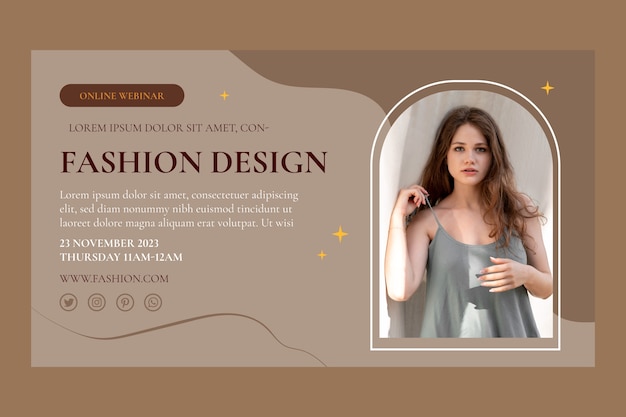 Webinar sulla collezione di moda design piatto