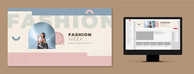 Free vector flat design fashion collection youtube channel art