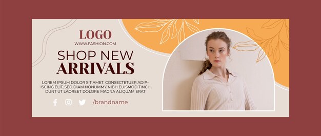 Flat design fashion design facebook cover