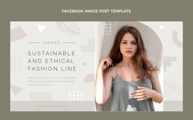 Бесплатное векторное изображение Плоский дизайн модной линии бутик пост в фейсбуке