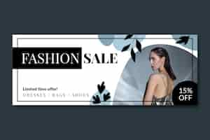 Free vector flat design fashion sale facebook cover