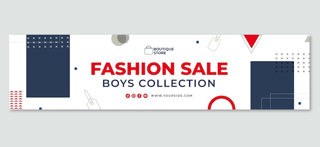 Free vector flat design fashion sale twitch banner