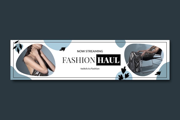 Free vector flat design fashion sale twitch banner