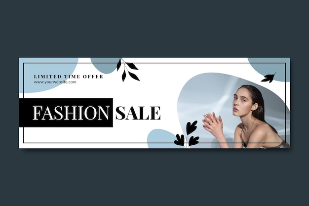 Flat design fashion sale twitter header