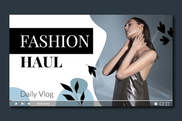 Миниатюра youtube для продажи модной одежды в плоском дизайне