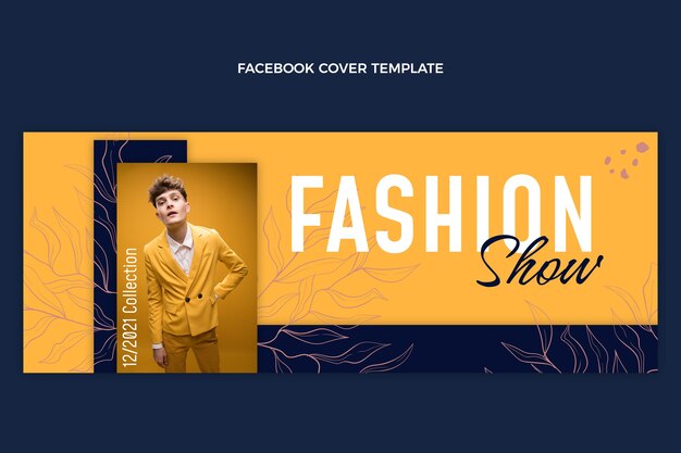 Modello di copertina facebook per sfilata di moda design piatto