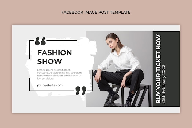Vettore gratuito modello di post di facebook per sfilata di moda di design piatto