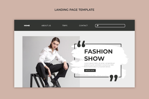 Free vector flat design fashion show landing page template