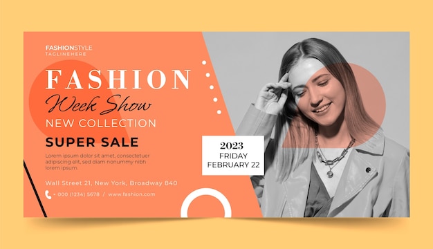 Free vector flat design fashion show sale banner template