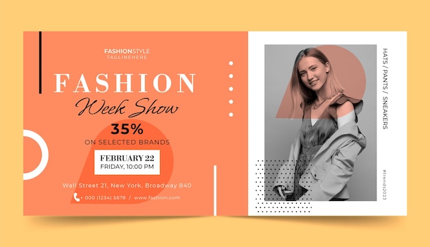 Flat design fashion show sale banner