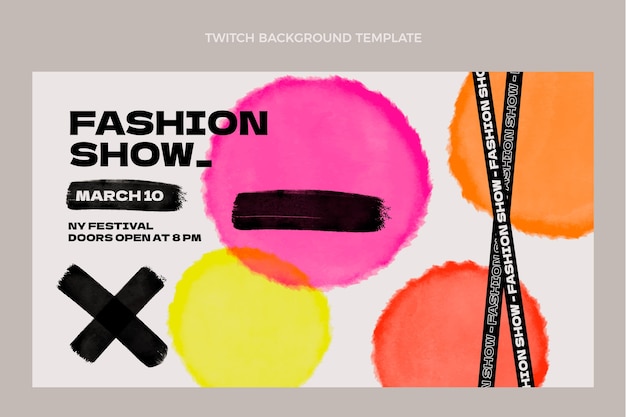 Free vector flat design fashion show twitch background template