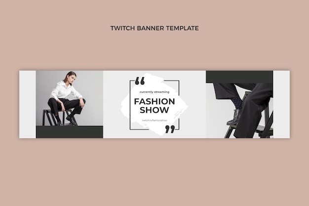 Modello di banner contrazione della sfilata di moda di design piatto