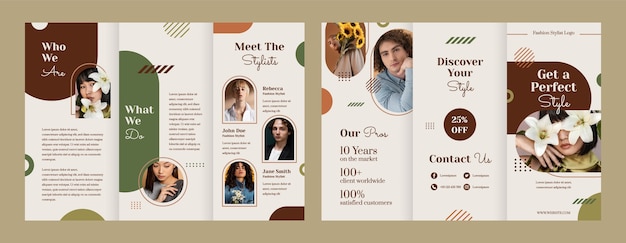 Flat design fashion stylist brochure