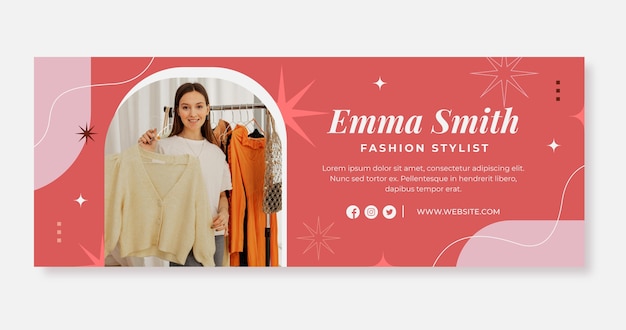 flat design fashion stylist facebook cover