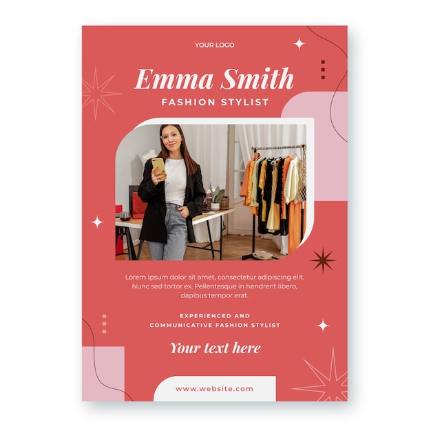 flat design fashion stylist poster