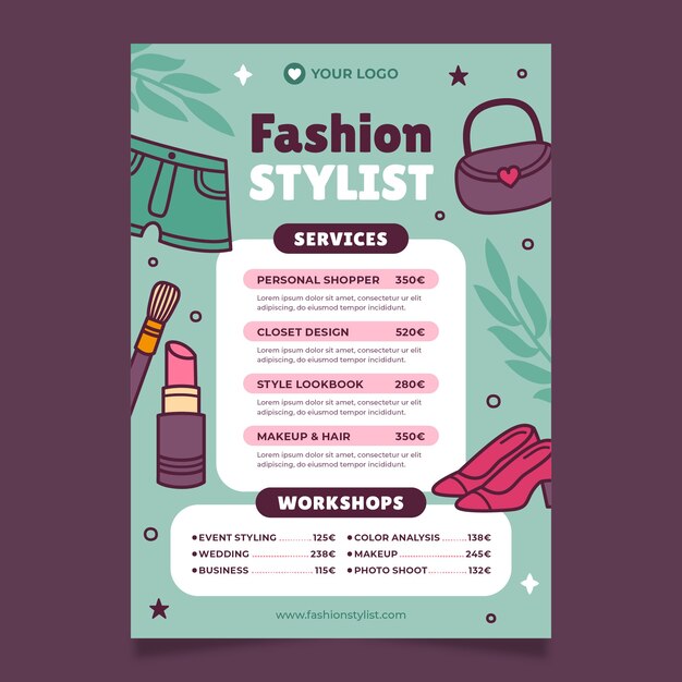 Flat design fashion stylist template