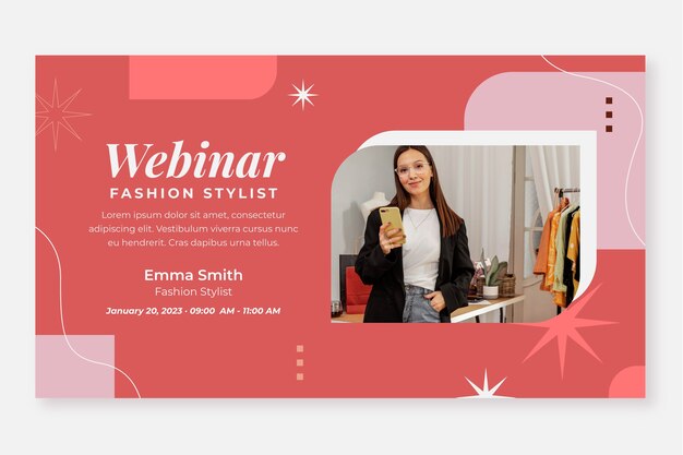 Flat design fashion stylist webinar