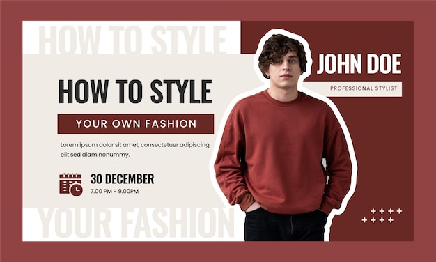 Free vector flat design fashion stylist webinar