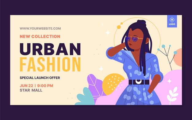 Flat design fashion template