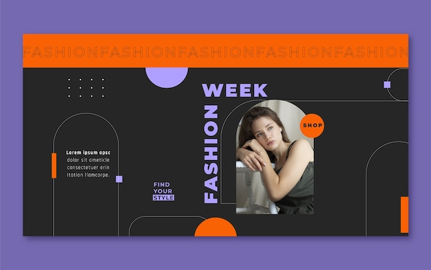 Плоский дизайн модных тенденций пост в Facebook
