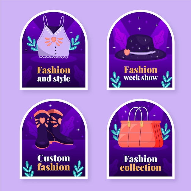 Free vector flat design fashion week  labels template