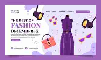 Free vector flat design fashion week  landing page