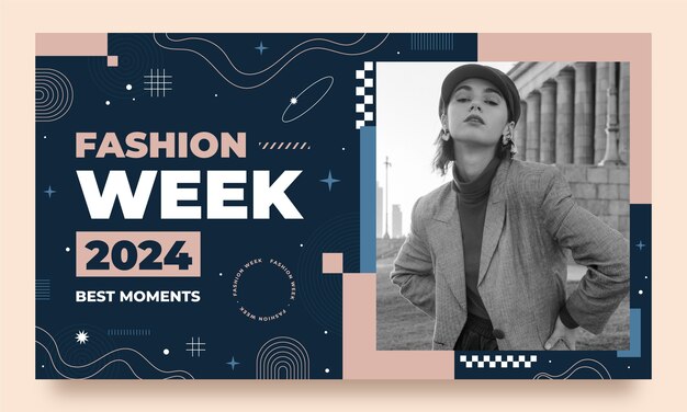 Flat design fashion week  youtube thumbnail