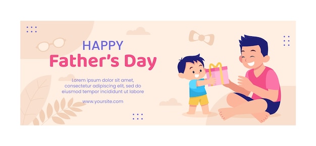 Flat design father's day celebration facebook cover