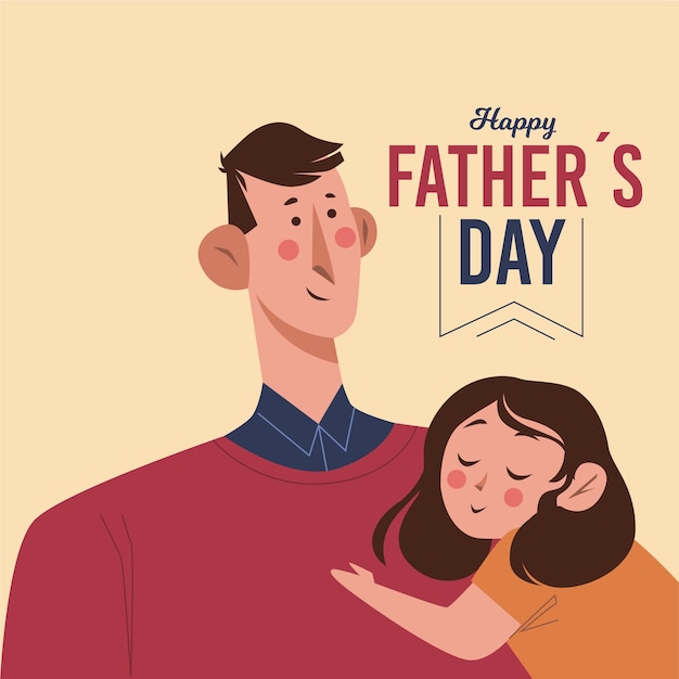 Бесплатное векторное изображение Событие дня отца с плоским дизайном