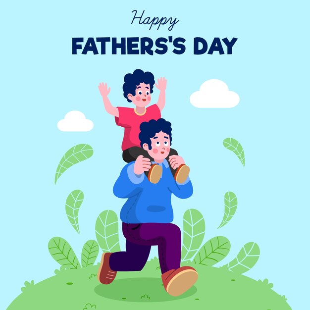 Flat design father's day illustration