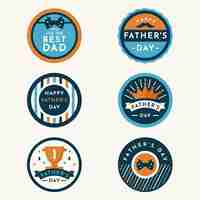 Free vector flat design father's day labels set