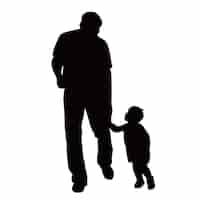 Free vector flat design father and son silhouette