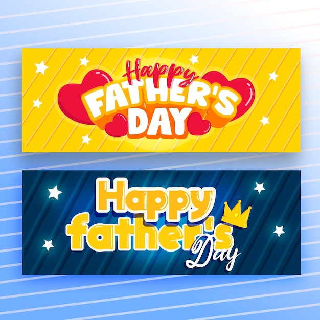 Free Vector flat design fathers day banners template