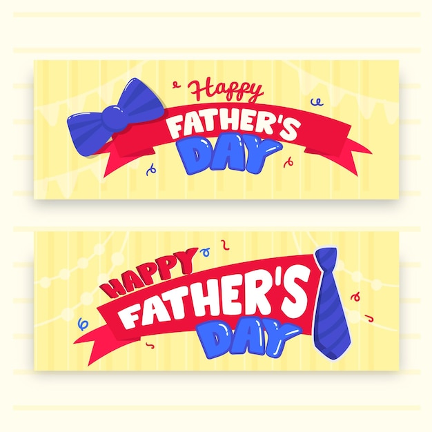Free vector flat design fathers day banners template