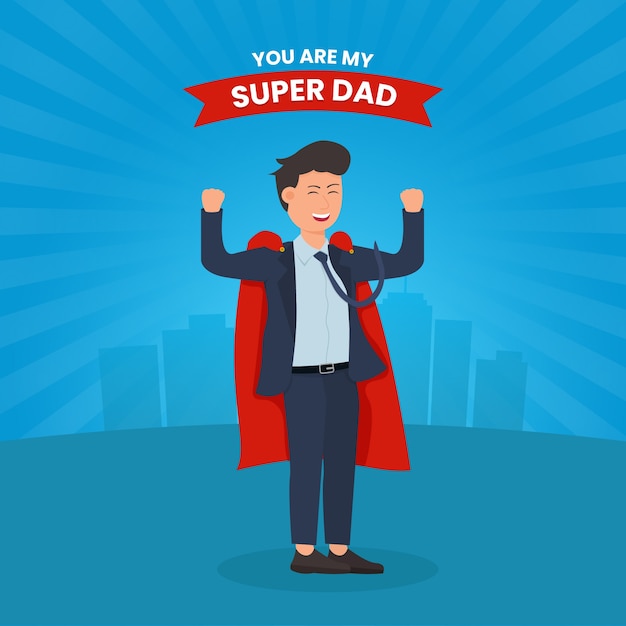 Free vector flat design fathers day concept