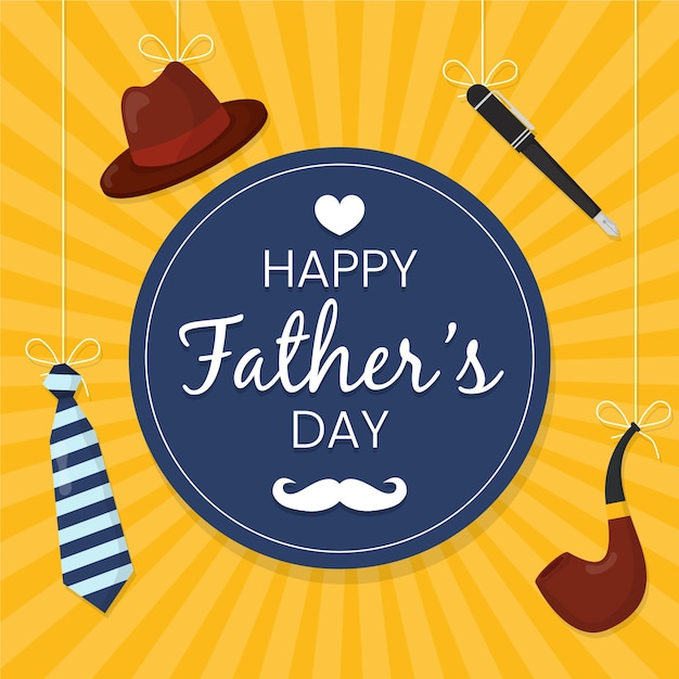 Free vector flat design fathers day concept