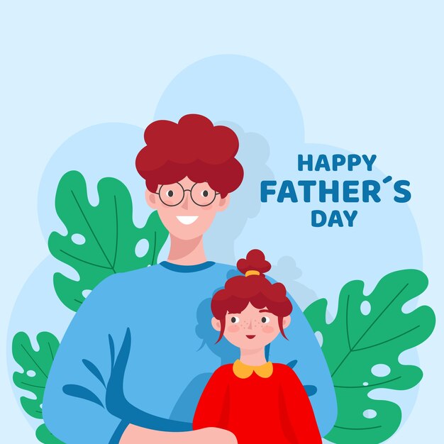 Flat design fathers day concept
