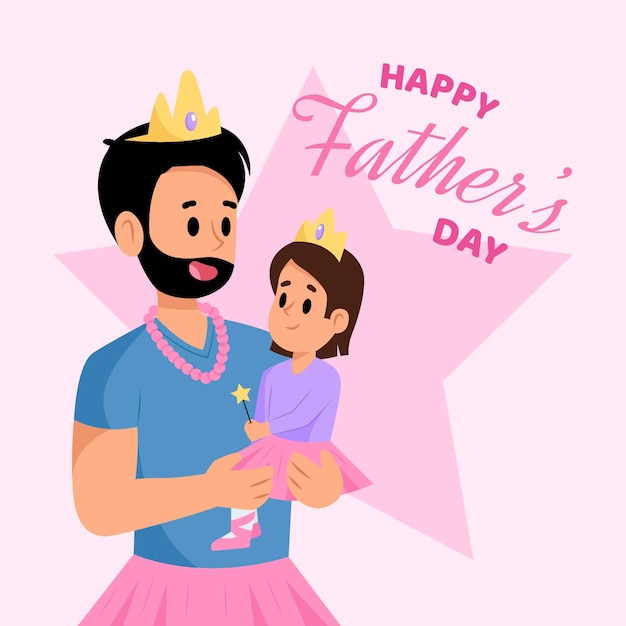 Free vector flat design fathers day concept